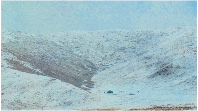 A snow-dusted slope